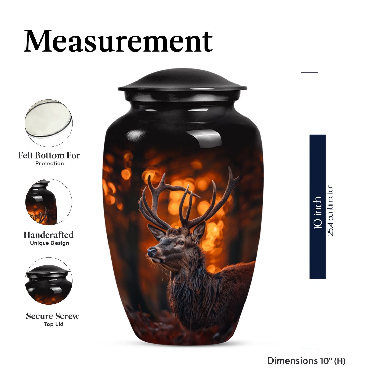 10-inch classic aluminium urn with gramophone theme