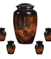 Deer Theme Large Urn With 4 Keepsake Urn