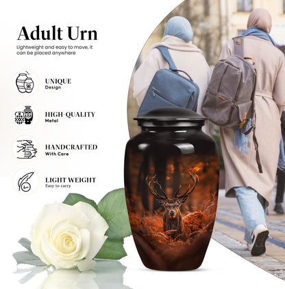 10-inch classic aluminium deer urn with gramophone 