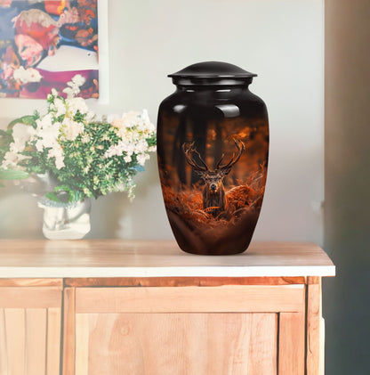 10-inch classic aluminium deer urn with gramophone 