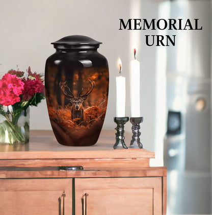 10-inch classic aluminium deer urn with gramophone 