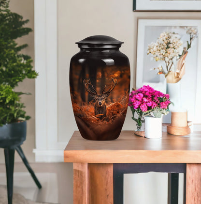 10-inch classic aluminium deer urn with gramophone 