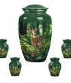 10-inch deer urn, classic design with gramophone theme.