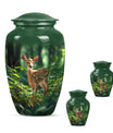 10-inch deer urn, classic design with gramophone theme.