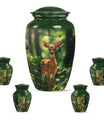 Deer Theme Large Urn With 4 Keepsake Urn