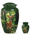 Deer Theme Large Urn With 1 Keepsake Urn