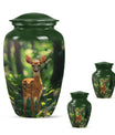 Deer Theme Large Urn With 2 Keepsake Urn
