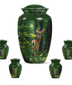 Deer Theme Large Urn With 4 Keepsake Urn