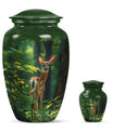 Deer Theme Large Urn With 1 Keepsake Urn
