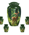 Deer Theme Large Urn With 4 Keepsake Urn
