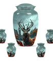 Deer Theme Large Urn With 4 Keepsake Urn