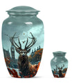 Deer Theme Large Urn With 1 Keepsake Urn