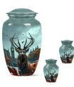 Deer Theme Large Urn With 2 Keepsake Urn
