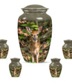 Deer Theme Large Urn With 4 Keepsake Urn
