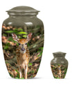 Deer Theme Large Urn With 1 Keepsake Urn