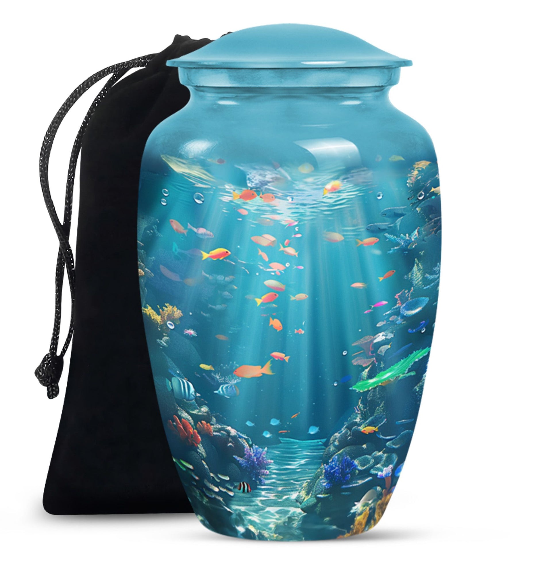 Fish Theme Large Urn 10 Inch