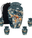 Fish Theme Large Urn With 4 Keepsake Urn
