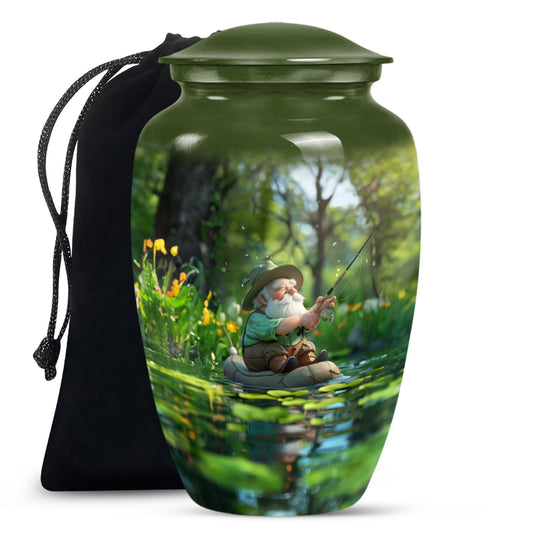 Fishing Theme Large Urn 10 Inch