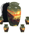 Fishing Theme Large Urn With 4 Keepsake Urn