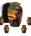 Fishing Theme Large Urn With 4 Keepsake Urn