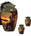 Fishing Theme Large Urn With 2 Keepsake Urn