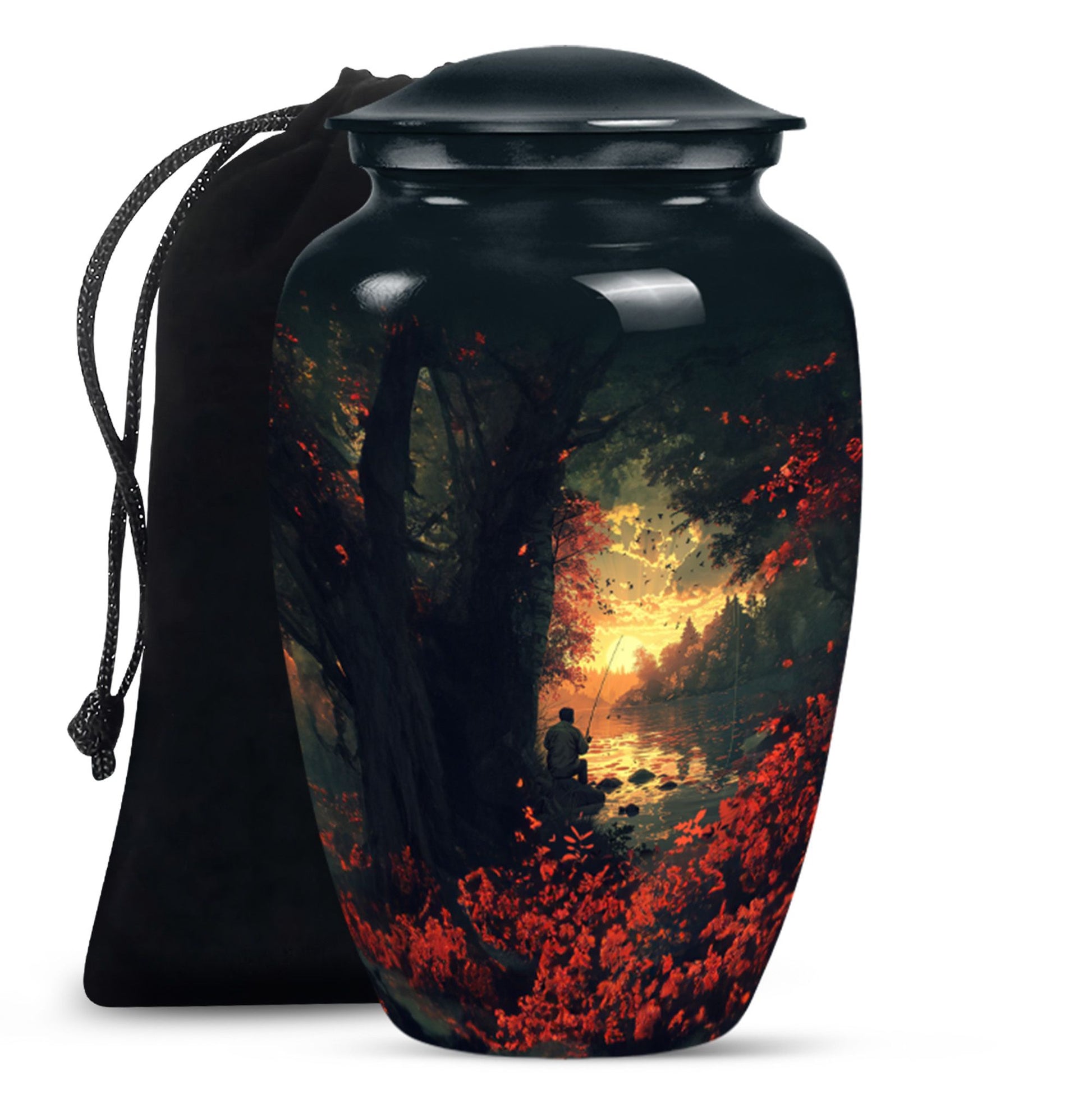 Fishing Theme Large Urn 10 Inch