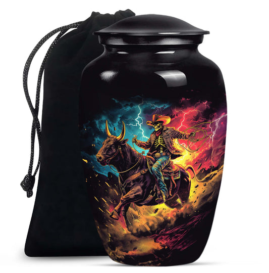 Cowboy Theme Large Urn 10 Inch