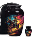 Cowboy Theme Large Urn With 1 Keepsake Urn