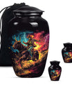 Cowboy Theme Large Urn With 2 Keepsake Urn