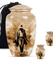 Cowboy Theme Large Urn With 2 Keepsake Urn