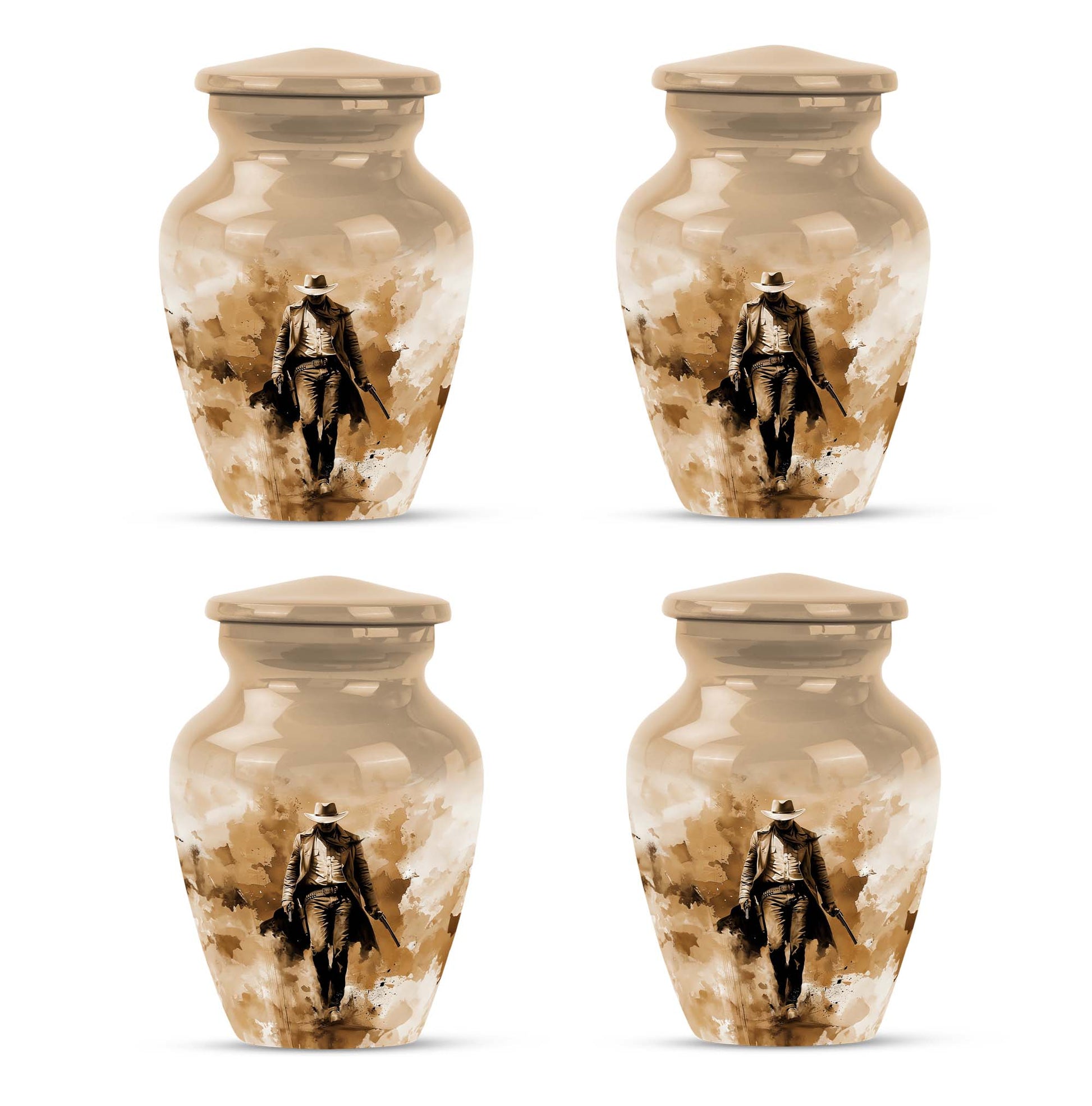 Cowboy Theme 3 Inch Keepsake Pack of 4