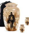 Cowboy Theme Large Urn With 2 Keepsake Urn