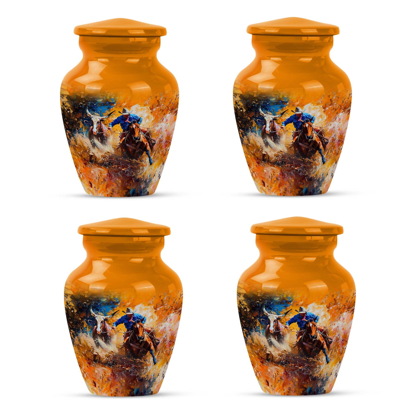 Cowboy Theme 3 Inch Keepsake Pack of 4