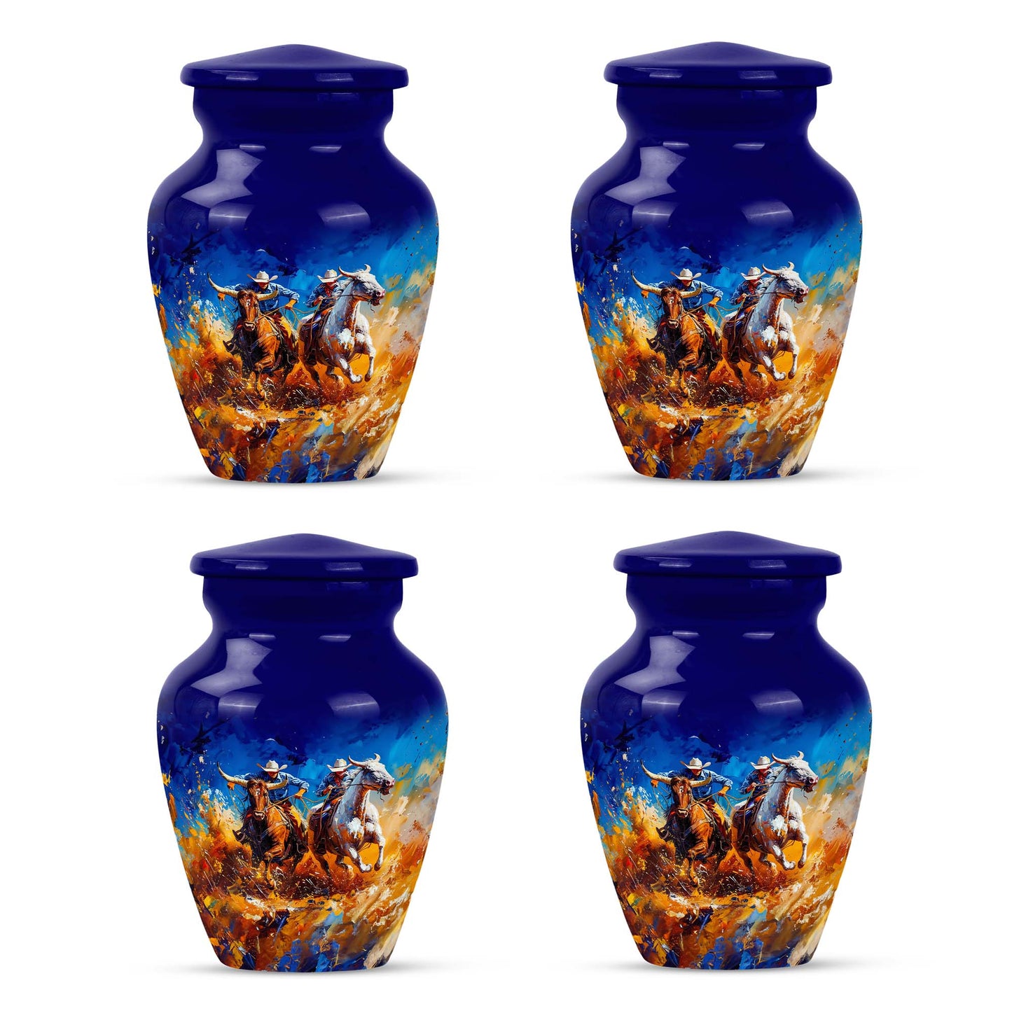 Cowboy Theme 3 Inch Keepsake Pack of 4