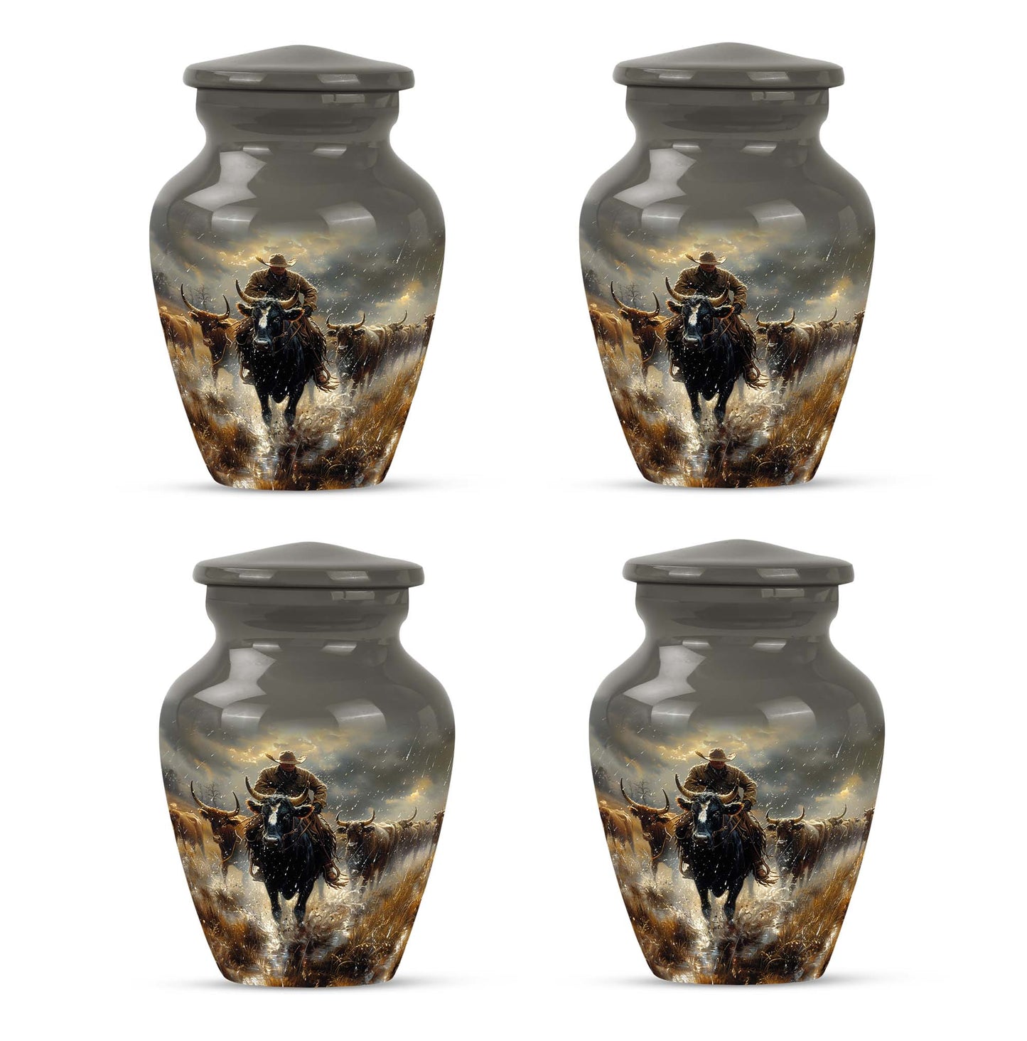 Cowboy Theme 3 Inch Keepsake Pack of 4