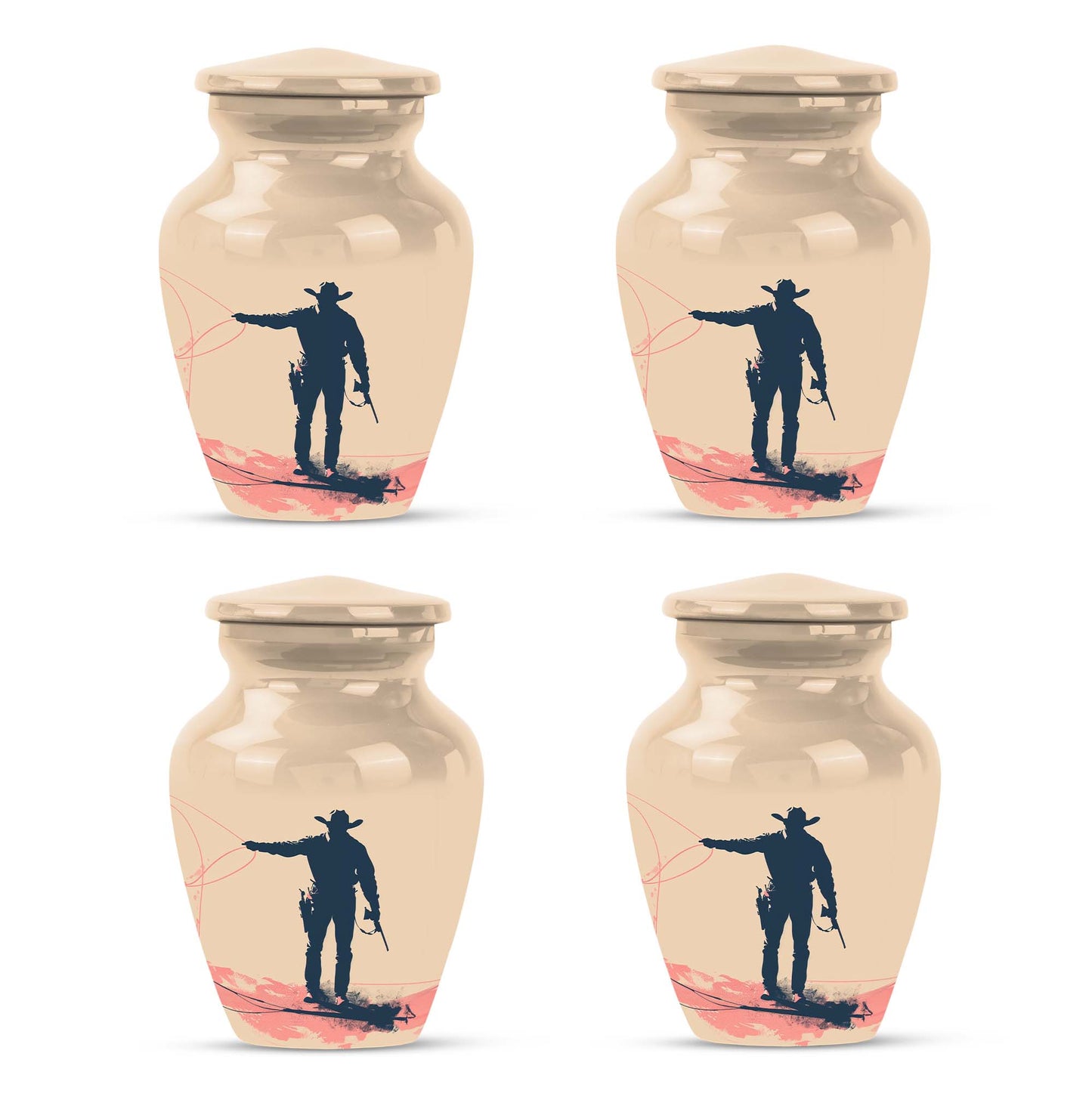 Cowboy Theme 3 Inch Keepsake Pack of 4