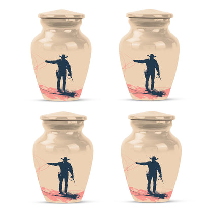 Cowboy Theme 3 Inch Keepsake Pack of 4