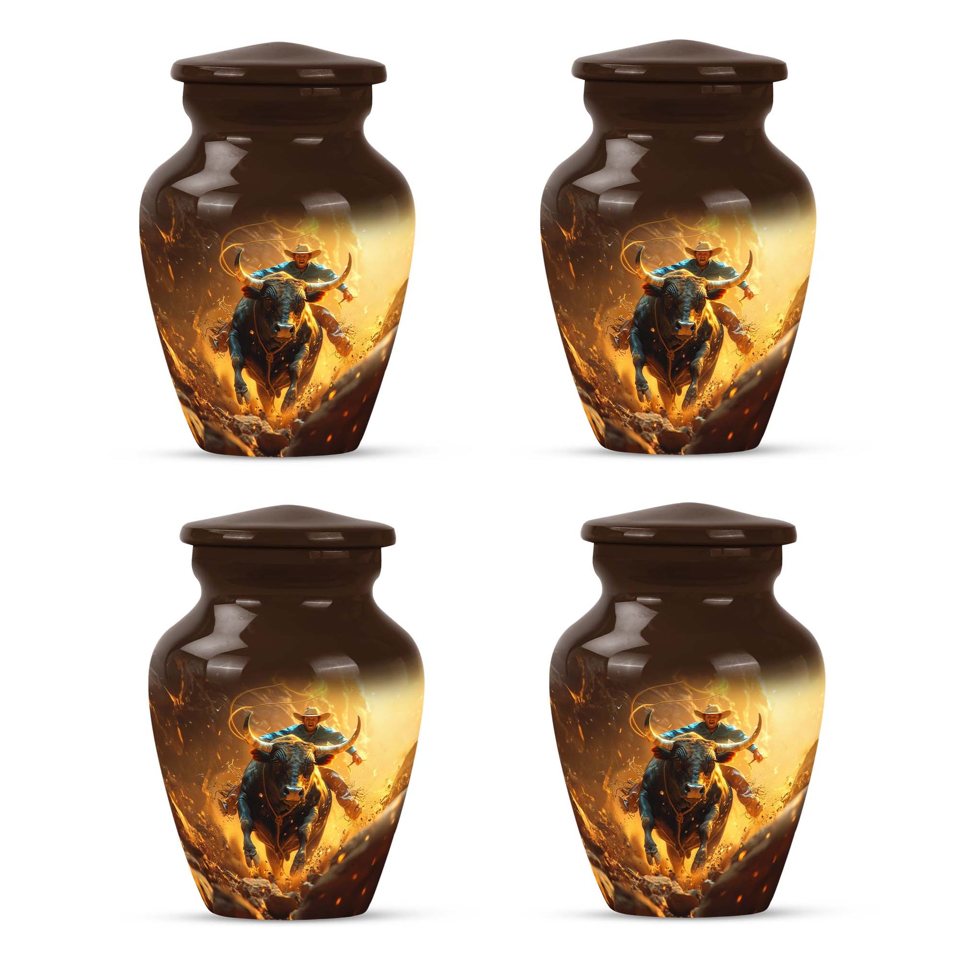 Cowboy Theme 3 Inch Keepsake Pack of 4