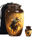 Cowboy Theme Large Urn With 1 Keepsake Urn