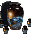 Alligator Theme Large Urn With 4 Keepsake Urn