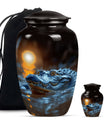 Alligator Theme Large Urn With 1 Keepsake Urn
