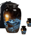Alligator Theme Large Urn With 2 Keepsake Urn