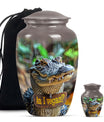 Alligator Theme Large Urn With 1 Keepsake Urn