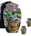 Alligator Theme Large Urn With 2 Keepsake Urn