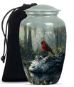 Cardinal Bird Theme Large Urn 10 Inch