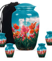 Tulip Theme Large Urn With 4 Keepsake Urn