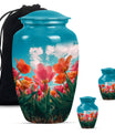Tulip Theme Large Urn With 2 Keepsake Urn