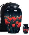 Tulip Theme Large Urn With 1 Keepsake Urn