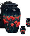 Tulip Theme Large Urn With 2 Keepsake Urn