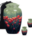 Tulip Theme Large Urn With 2 Keepsake Urn